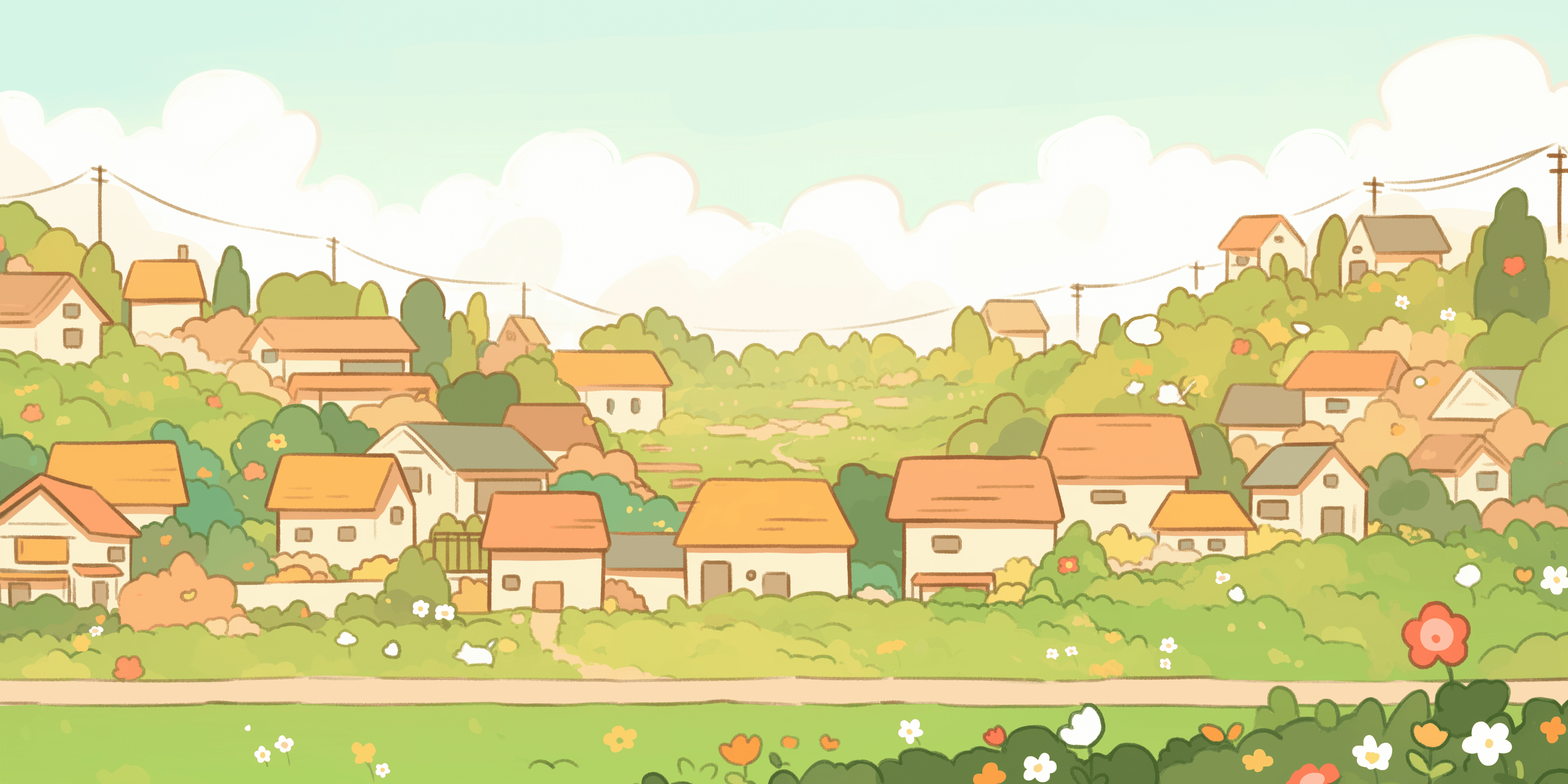 Suburban neighborhood background